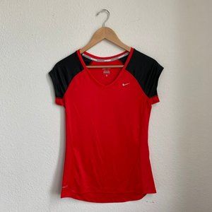 nike | running dri-fit black/red shirt